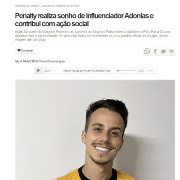 Penalty realiza sonho de influenciador Adonias e contribui com ação social – Portal Abc Notícias News