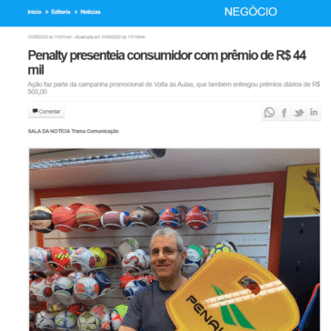 Penalty presenteia consumidor com prêmio de R$ 44 mil – Portal Abc Notícias News