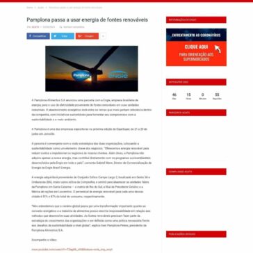 Pamplona passa a usar energia de fontes renováveis – Acats