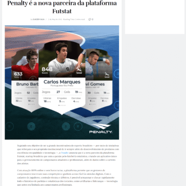 Penalty é a nova parceira da plataforma Futstat – Deadline News