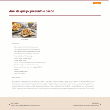 Anel de queijo, presunto e bacon – Gastronomia RS