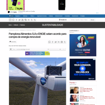 Pamplona Alimentos S.A e ENGIE selam acordo para compra de energia renovável – Gazeta da Semana