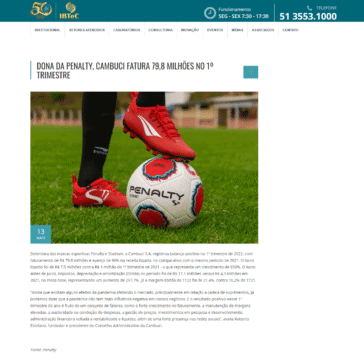 Dona da Penalty, Cambuci fatura 79,8 milhões no 1º trimestre – Instituto Brasileiro de Tecnologia