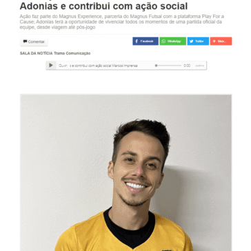 Penalty realiza sonho de influenciador Adonias e contribui com ação social – Portal Marcos Imprensa