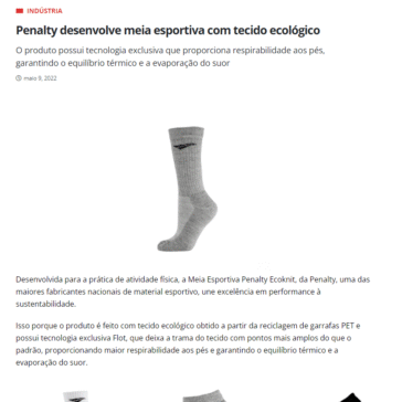 Penalty desenvolve meia esportiva com tecido ecológico – Marketing Esportivo