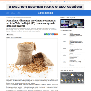 Pamplona Alimentos movimenta economia no Alto Vale do Itajaí (SC) com a compra de grãos de inverno – Notícias do ES