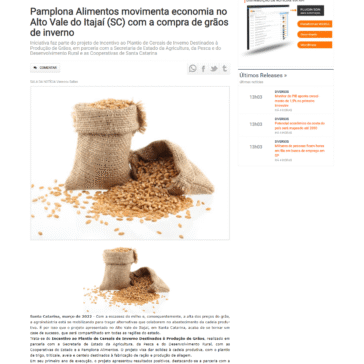 Pamplona Alimentos movimenta economia no Alto Vale do Itajaí (SC) com a compra de grãos de inverno – Sala de Notícia