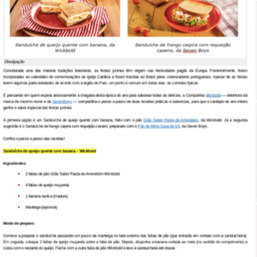 Festa Junina: Companhia Wickbold sugere duas receitas para comemorar em casa