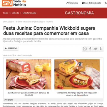 Festa Junina: Companhia Wickbold sugere duas receitas para comemorar em casa