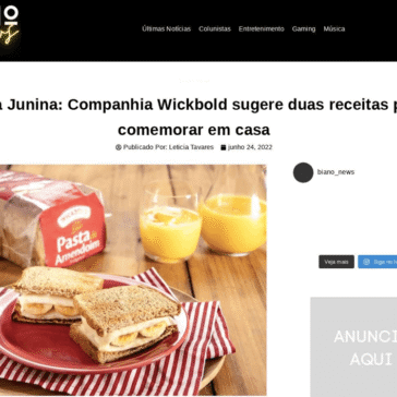 Festa Junina: Companhia Wickbold sugere duas receitas para comemorar em casa