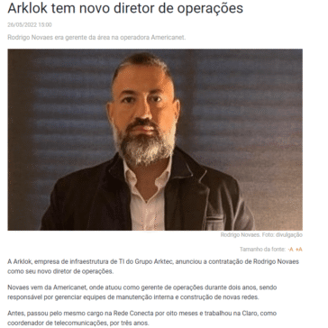 Arklok tem novo diretor de operações