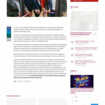 Tate & Lyle abre no Chile um novo Centro de Inovação e Colaboração com Clientes – Abc da Comunicação