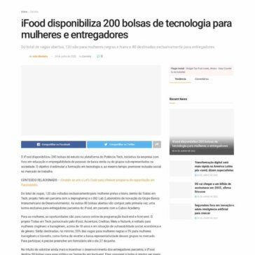 iFood disponibiliza 200 bolsas de tecnologia para mulheres e entregadores – IP News