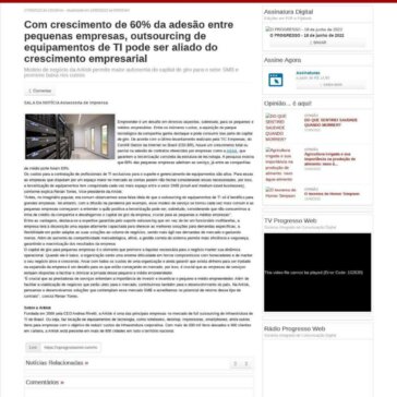 Com crescimento de 60% da adesão entre pequenas empresas, outsourcing de equipamentos de TI pode ser aliado do crescimento empresarial – O Progresso Net.com