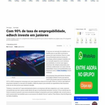 Com 90% de taxa de empregabilidade, edtech investe em juniores – Jornal Ponta Grossa