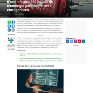 iFood oferece 200 bolsas de tecnologia para mulheres e entregadores – Olhar Digital