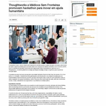 Thoughtworks e Médicos Sem Fronteiras promovem hackathon para inovar em ajuda humanitária – Sala da Notícia