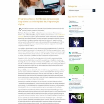 Programa oferece 130 bolsas para pessoas negras em curso completo de programação digital – MTI Tecnologia