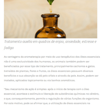 Aromaterapia é alternativa para trazer bem-estar a cães e gatos – Blog Carla Sabrina