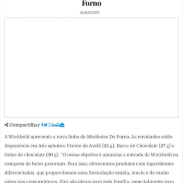 Wickbold entra em nova categoria com minibolos Do Forno