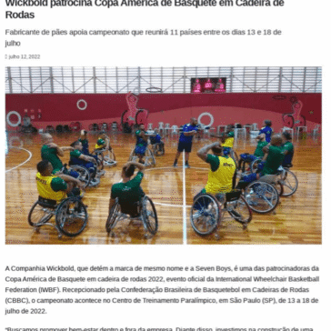Wickbold patrocina Copa América de Basquete em Cadeira de Rodas