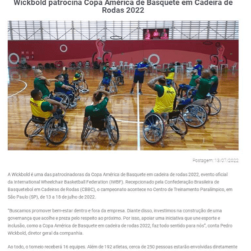 Wickbold patrocina Copa América de Basquete em Cadeira de Rodas 2022