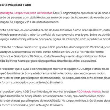 Wickbold patrocina Copa América de Basquete em Cadeira de Rodas 2022