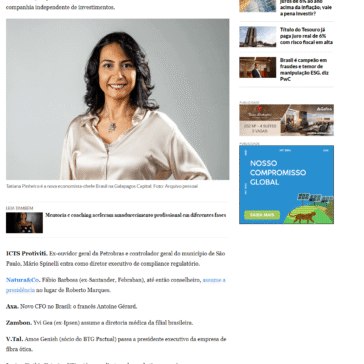 Alto Escalão: Tatiana Pinheiro na Galapagos Capital – Estadão