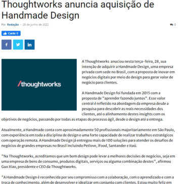 Thoughtworks anuncia aquisição de Handmade Design – TI Inside