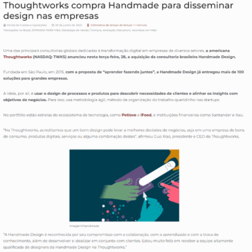 Thoughtworks compra Handmade para disseminar design nas empresas – Fusões & Aquisições