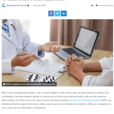 LGPD: Os cuidados com os dados dos pacientes – Portal Customer