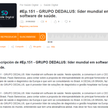 #Ep.151 – GRUPO DEDALUS: líder mundial em software de saúde. – Saúde Digital (Ivoox)
