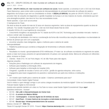 #Ep.151 – GRUPO DEDALUS: líder mundial em software de saúde. – Saúde Digital (Iheart)