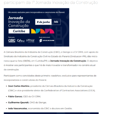 Incorporadores e construtores do Paraná participam da 1ª Jornada Inovação da Construção – CBIC