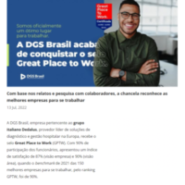 DGS Brasil é certificada como uma ótima empresa para se trabalhar – Saúde Business