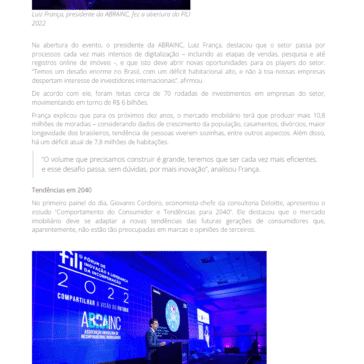 ABRAINC debate inovação e o futuro da incorporação e da construção civil na terceira edição do FILI – Abrainc