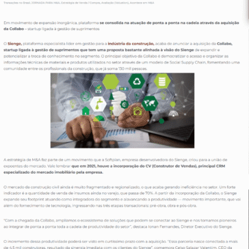 Sienge adquire startup e avança na integração da cadeia da construção – Fusões & Aquisições