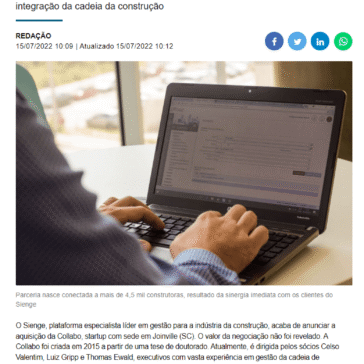 Sienge adquire catarinense Collabo – Amanhã
