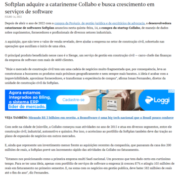 Softplan adquire a catarinense Collabo e busca crescimento em serviços de software – Índices Bovespa