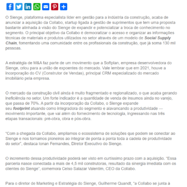 Sienge adquire startup e avança na integração da cadeia da construção – Hub Imobiliário