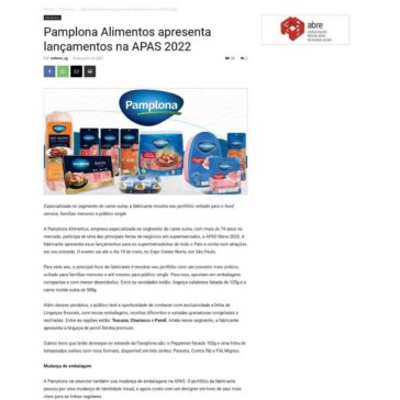 Pamplona Alimentos apresenta lançamentos na APAS 2022 – Alimentos & Bebidas