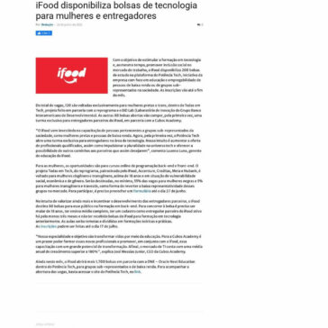 iFood disponibiliza bolsas de tecnologia para mulheres e entregadores