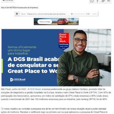 DGS Brasil é certificada como uma ótima empresa para se trabalhar - AB Notícia News