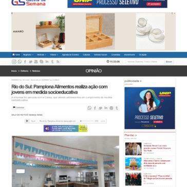 Rio do Sul: Pamplona Alimentos realiza ação com jovens em medida socioeducativa – Gazeta da Semana