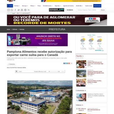 Pamplona Alimentos recebe autorização para exportar carne suína para o Canadá – JBN Bahia Notícias