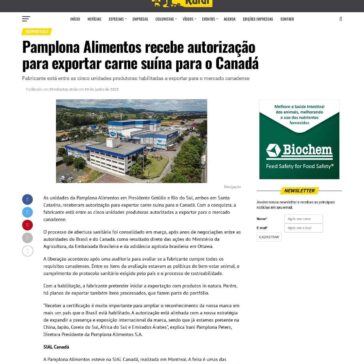Pamplona Alimentos recebe autorização para exportar carne suína para o Canadá – O Presente Rural