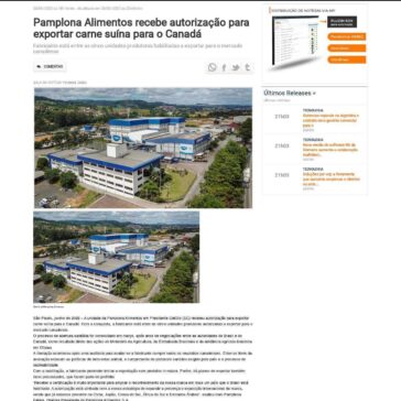 Pamplona Alimentos recebe autorização para exportar carne suína para o Canadá – Sala da Notícia