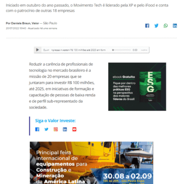 Empresas investem R$ 100 milhões até 2025 em formação na área de tecnologia – Valor Investe