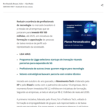 Empresas investem R$ 100 milhões até 2025 em formação na área de tecnologia – Valor Econômico