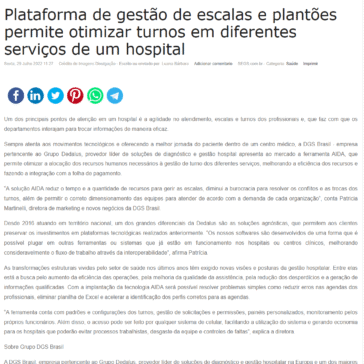 Plataforma de gestão de escalas e plantões permite otimizar turnos em diferentes serviços de um hospital – Segs